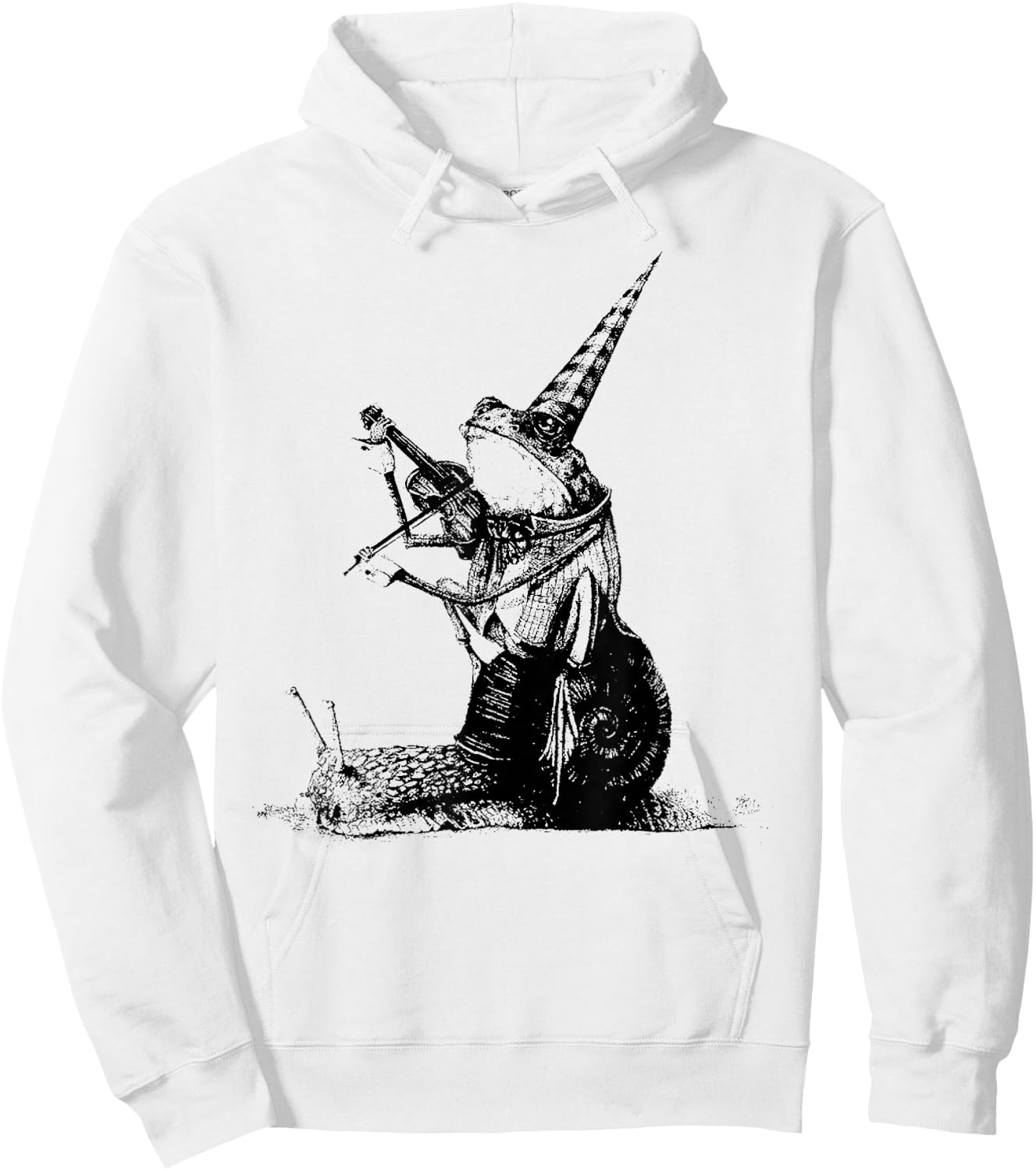 Vintage Frog Riding Snail With Playing Violin Musician Hoodie - Hoodie | White