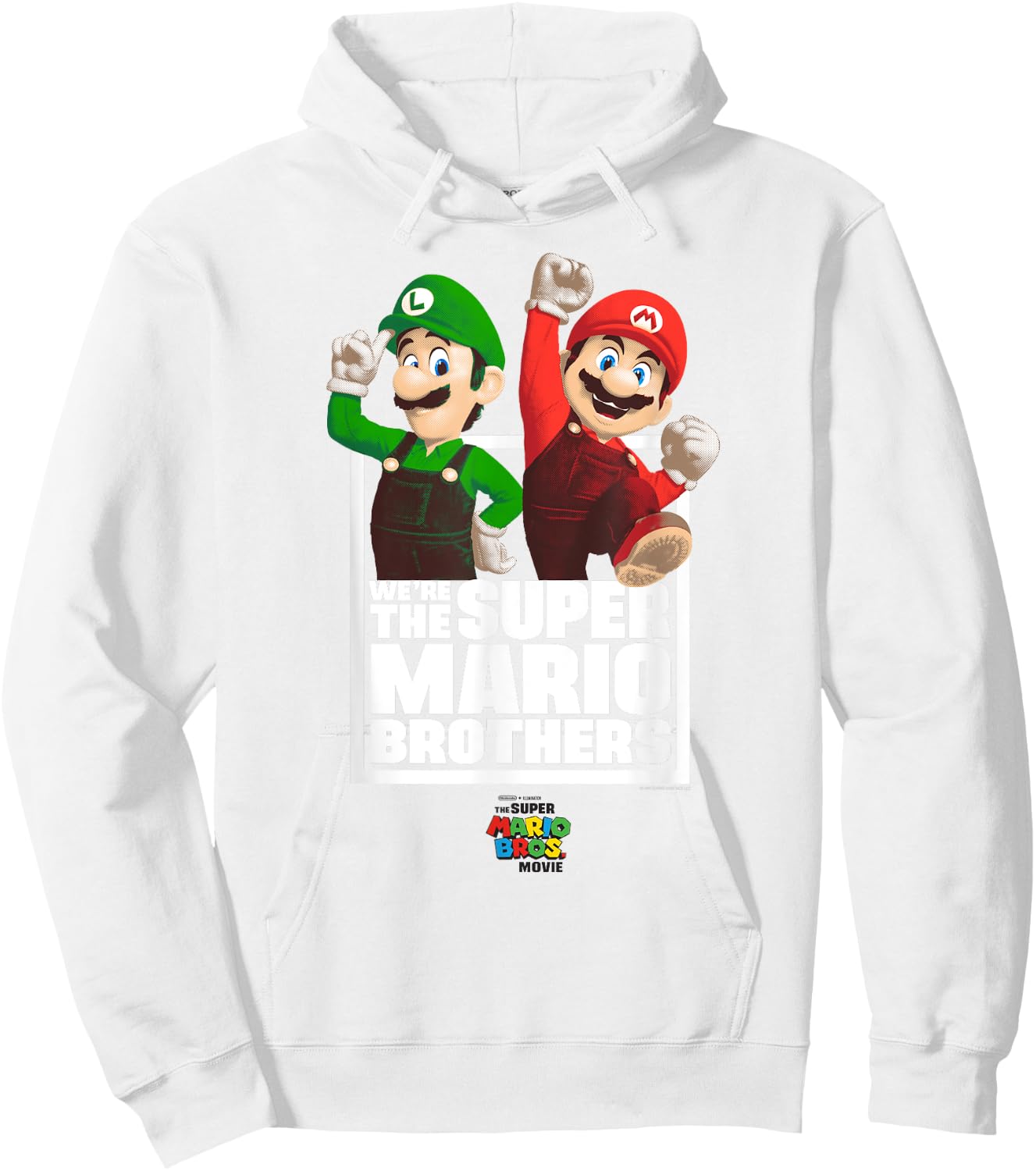 The Super Mario Bros. Movie The Super Mario Bros. Portrait , blue Hoodie - Hoodie | White