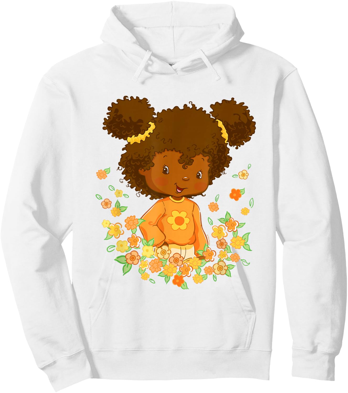 Strawberry Shortcake Orange Blossom Floral Big Chest Logo Hoodie - Hoodie | White