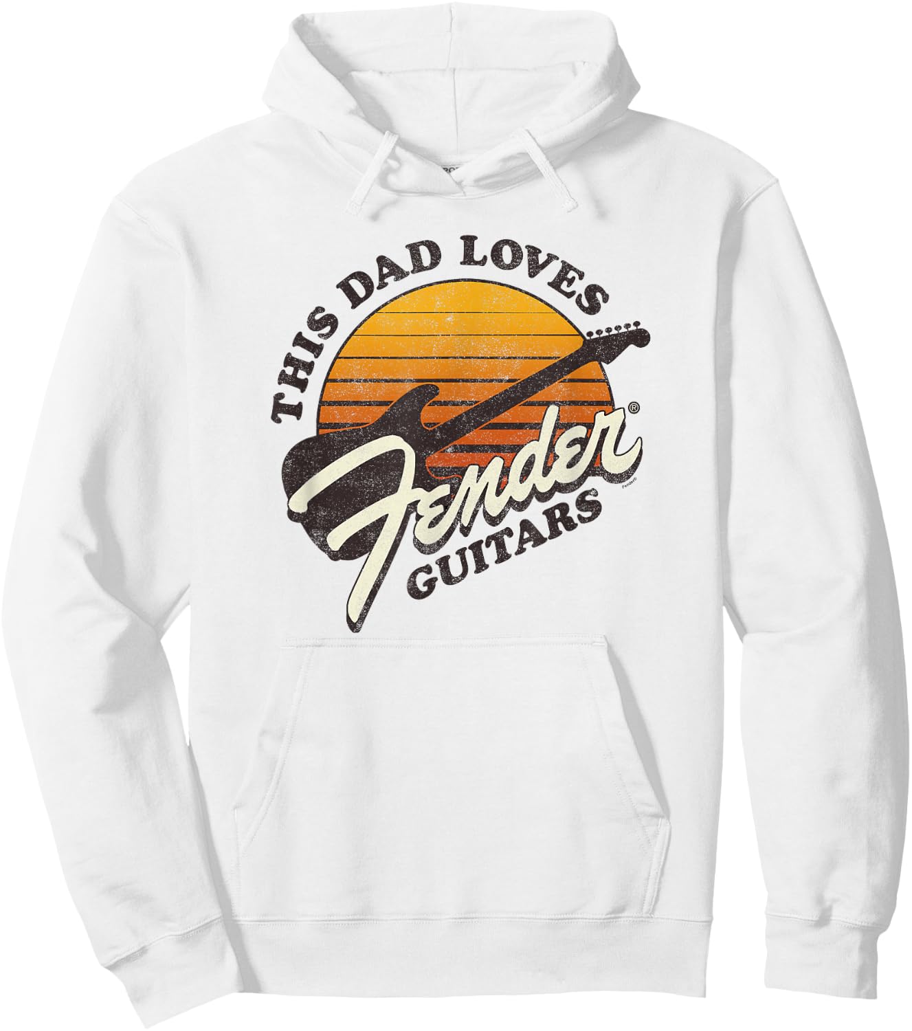 Fender Father's Day This Dad Loves Fender Guitars , gray, s Hoodie - Hoodie | White