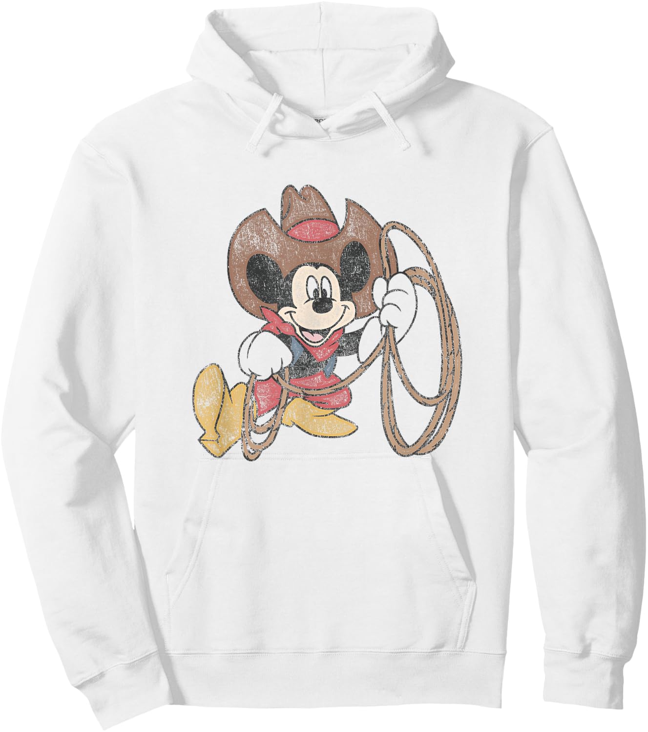 Disney Mickey And Friends Vintage Cowboy Western Mickey Hoodie - Hoodie | White