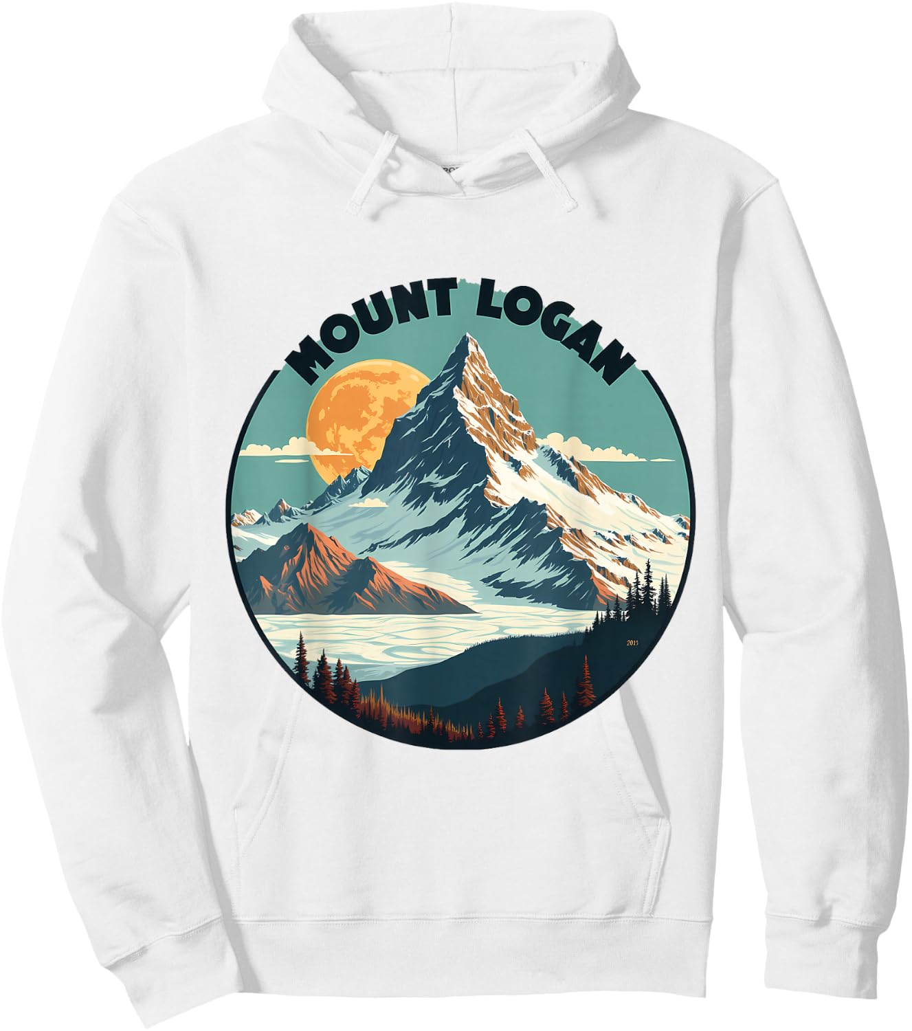 Mount Logan Mountain Sunset Adventure Nature Hoodie - Hoodie | White