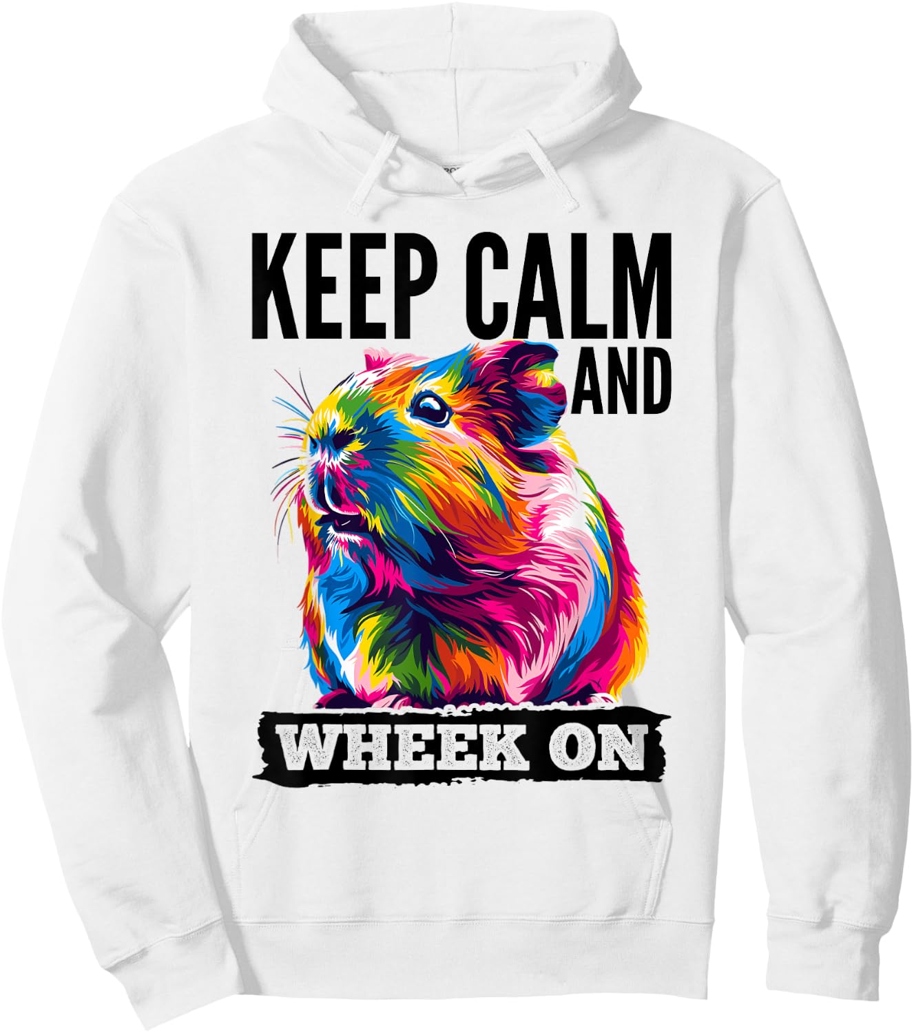 Funny Guinea Pig Pet Lover Rodent Animal Keep calm and wheek Hoodie - Hoodie | White