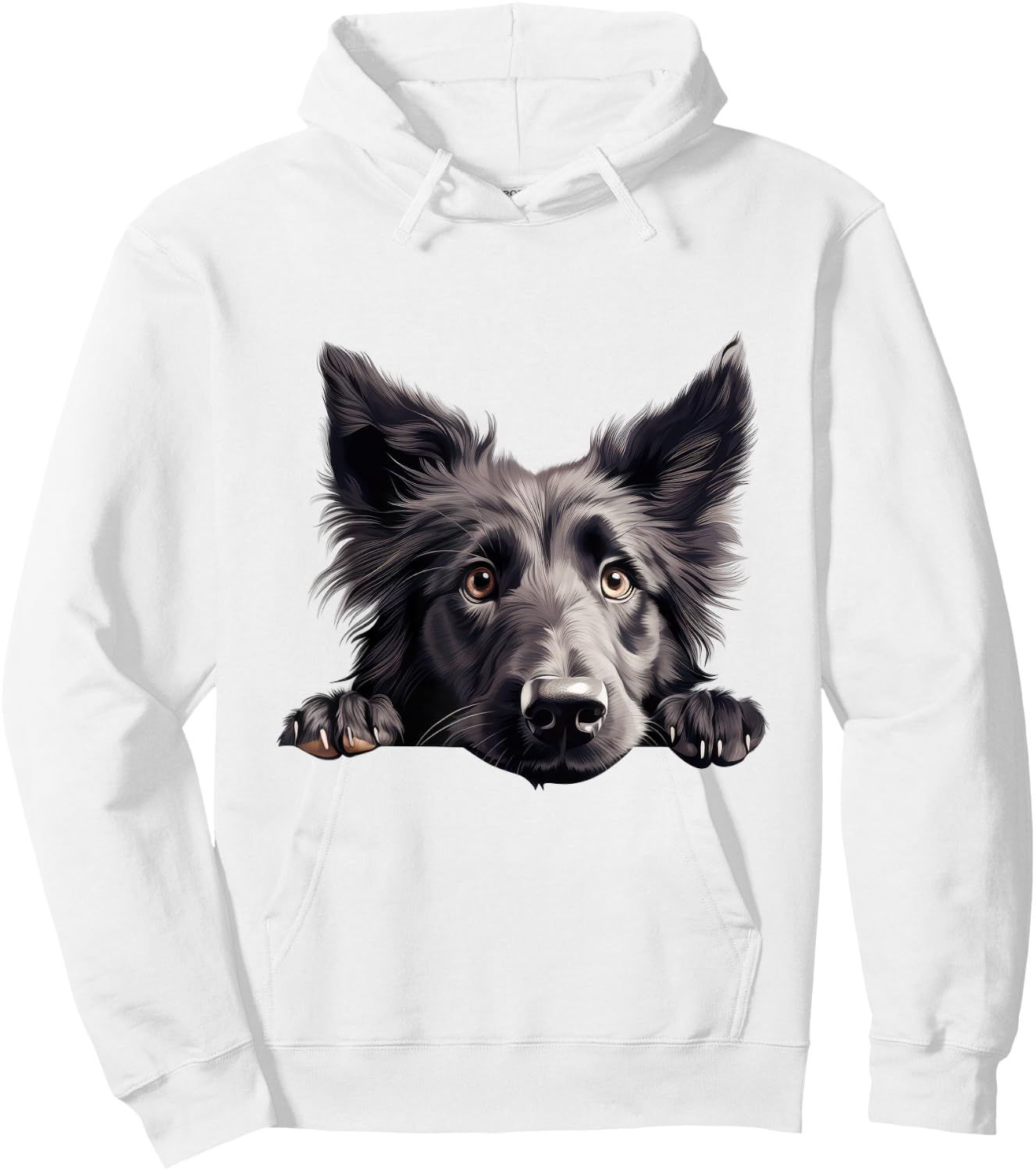 Dog Breed Puppy Belgian Sheepdog Looking for Cuddling Hoodie - Hoodie | White