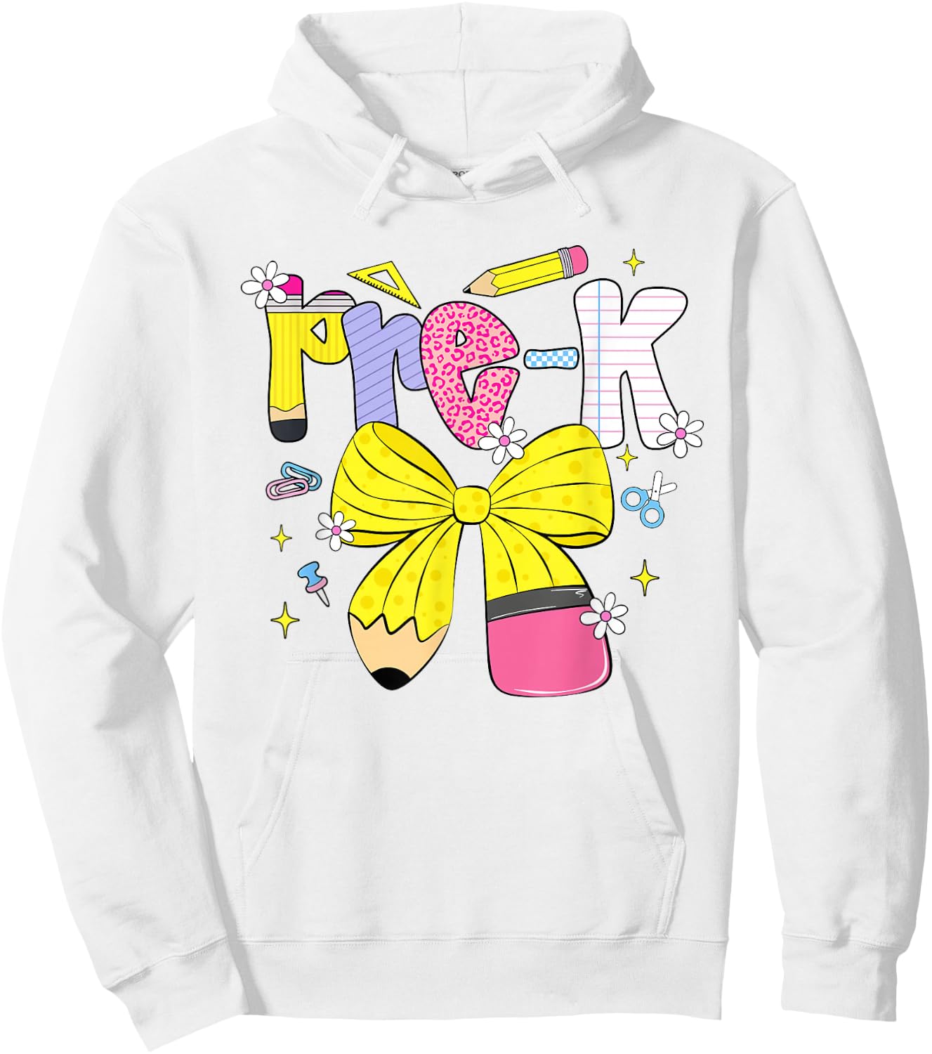 Preppy Pre-k Back to School Pencil Student Teacher Kid Hoodie - Hoodie | White