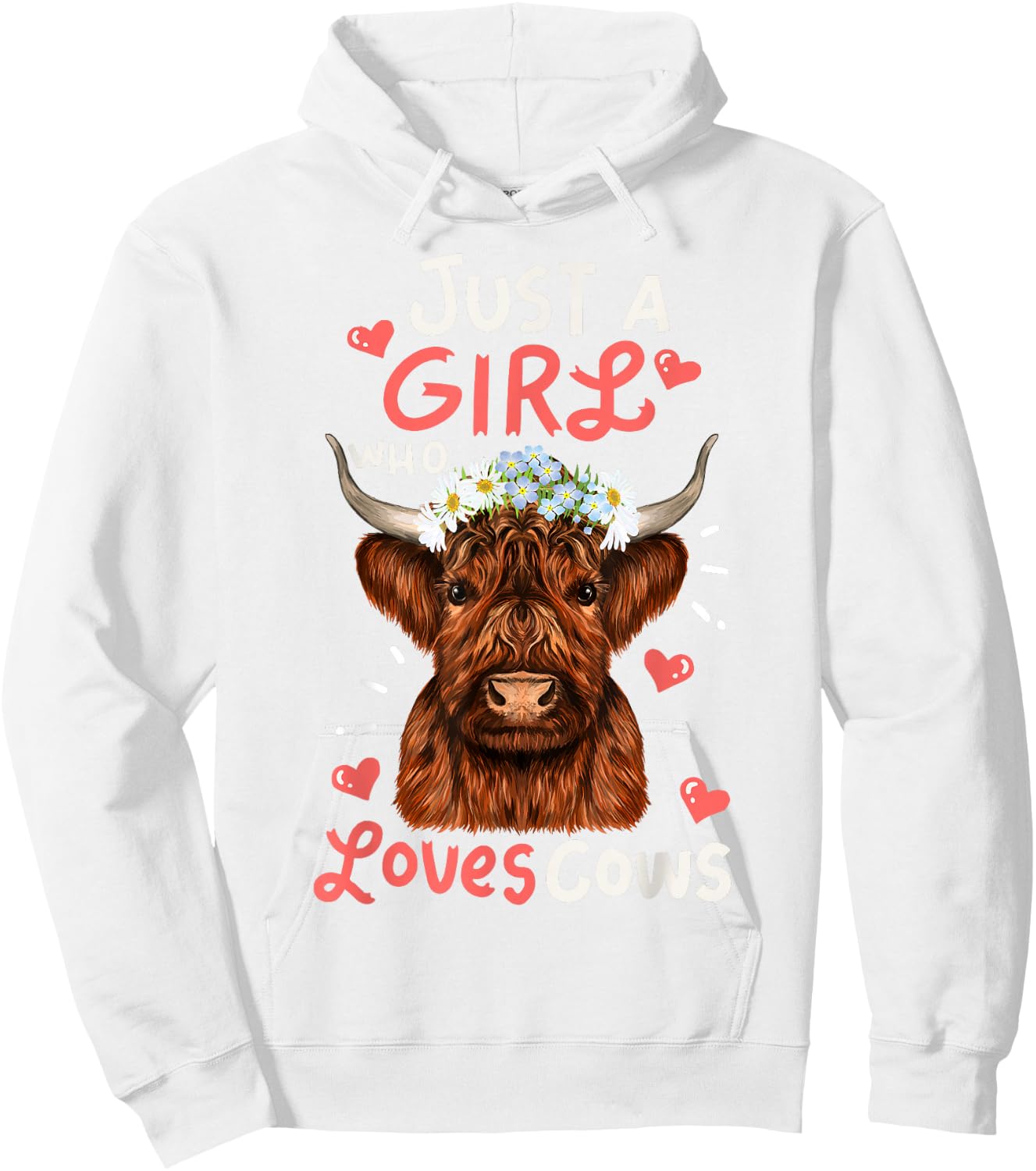 Just Girl Who Love Scottish Highland Cows-Shirt Kids Toddler Hoodie - Hoodie | White