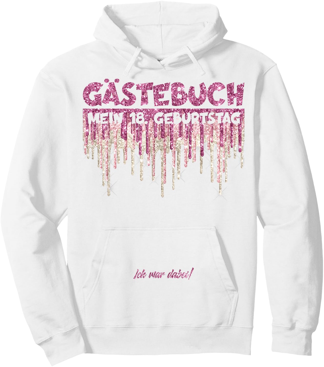 18 Jahre Guest List 18th Birthday Guest Book , White Hoodie - Hoodie | White
