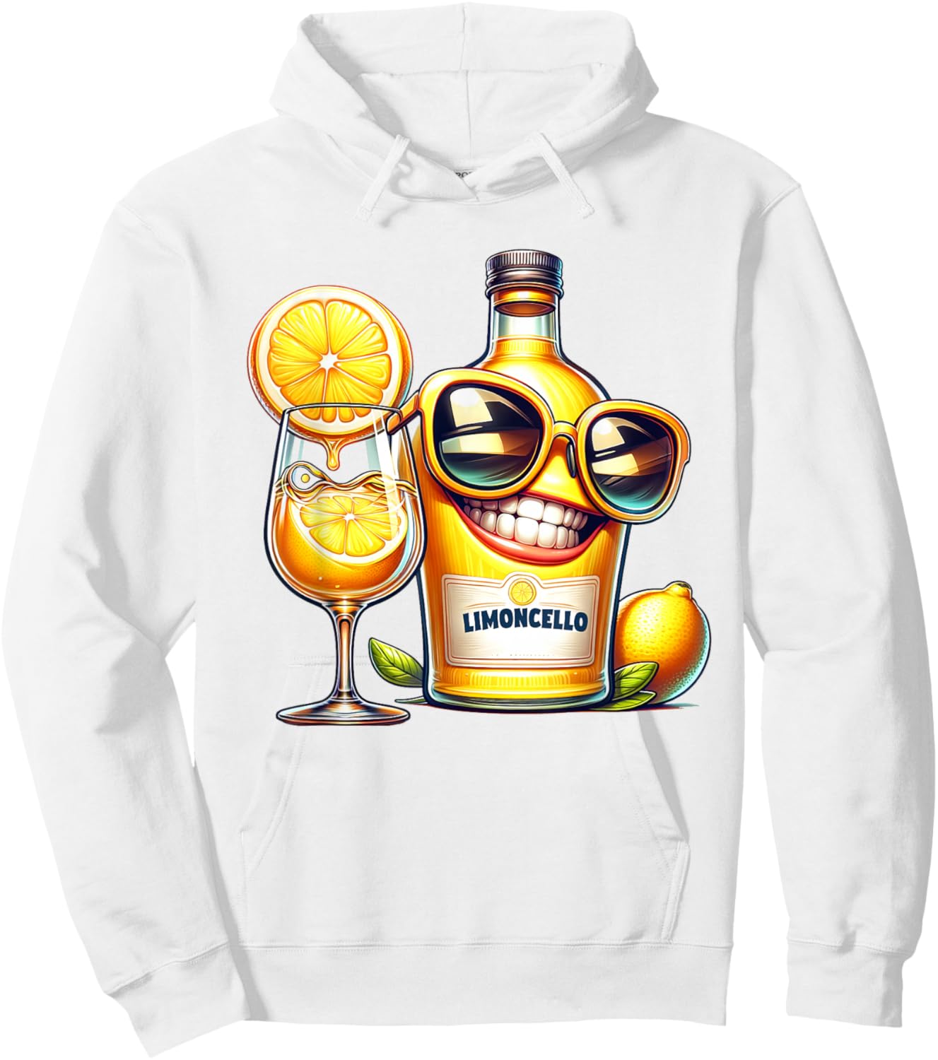 Limoncello Lemon Sunglasses Italia Drink , White Hoodie - Hoodie | White