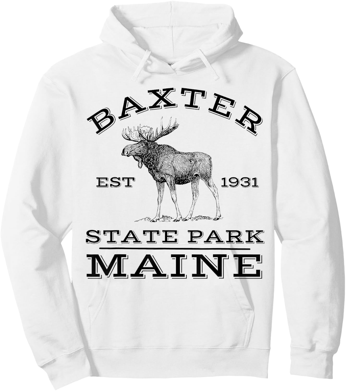 Baxter State Park Maine Moose Hike Outdoors Hoodie - Hoodie | White