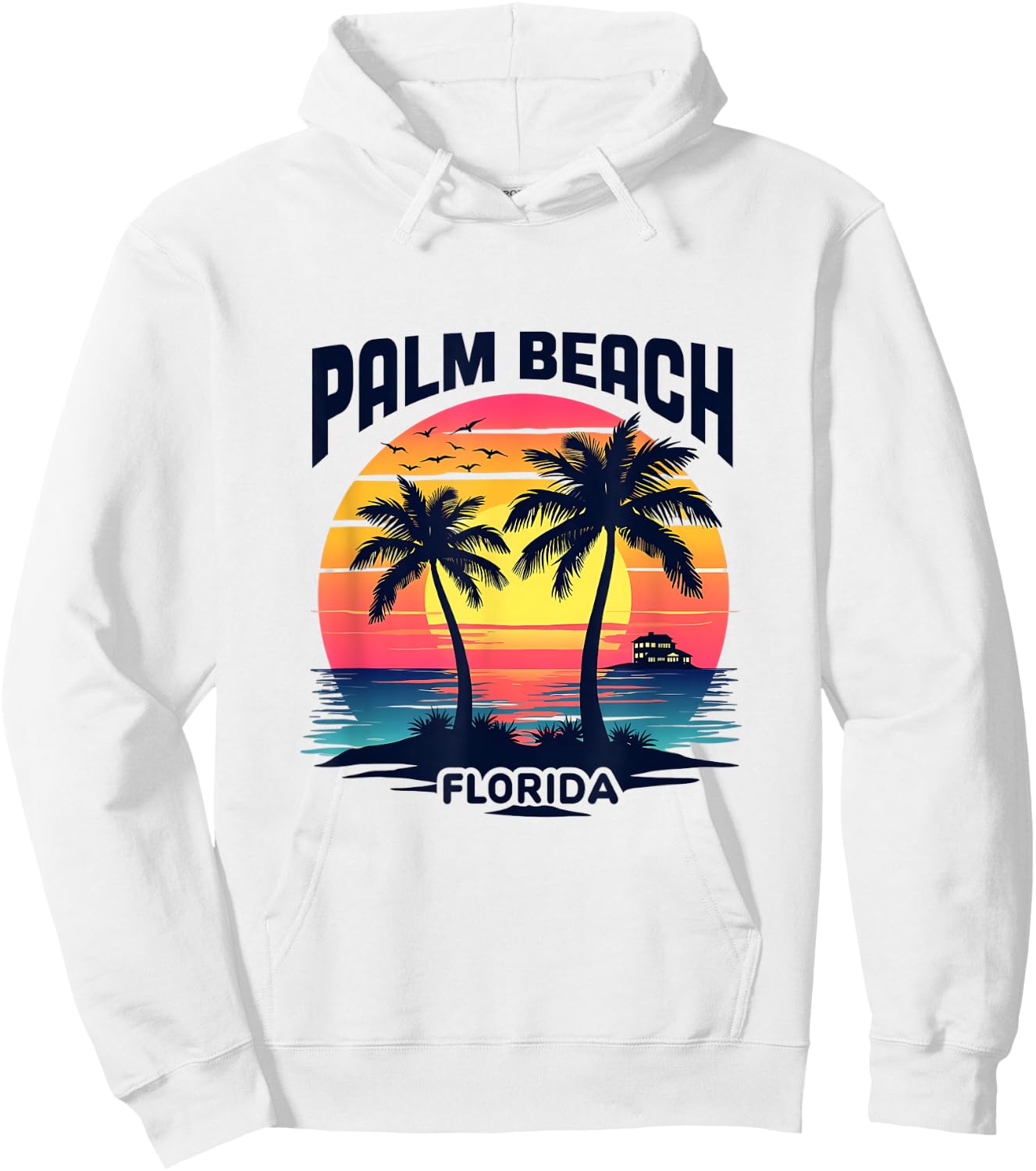 Palm Beach Florida Sunset Tropical Paradise Hoodie - Hoodie | White