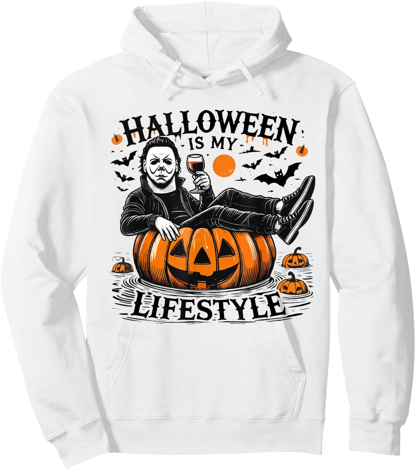 Halloween Is My Lifestyle Halloween Spooky Pumpkin Skeleton Hoodie - Hoodie | White
