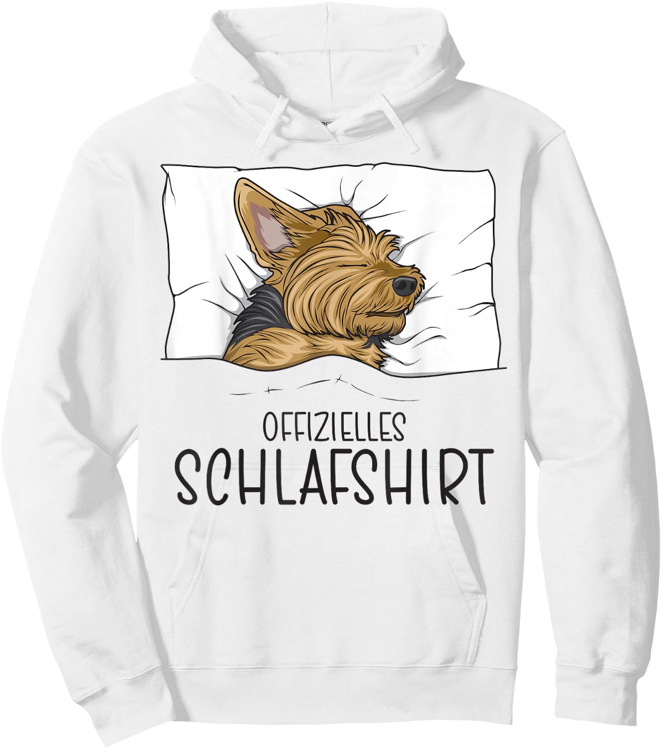 Offizielles Schlafshirt Yorkie Schlafanzug Yorkshire Terrier Hoodie - Hoodie | White