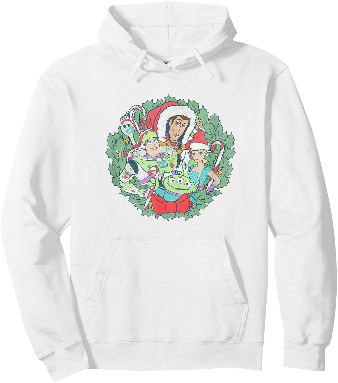 Disney Pixar Christmas Toy Story Group Shot Wreath Hoodie - Hoodie | White