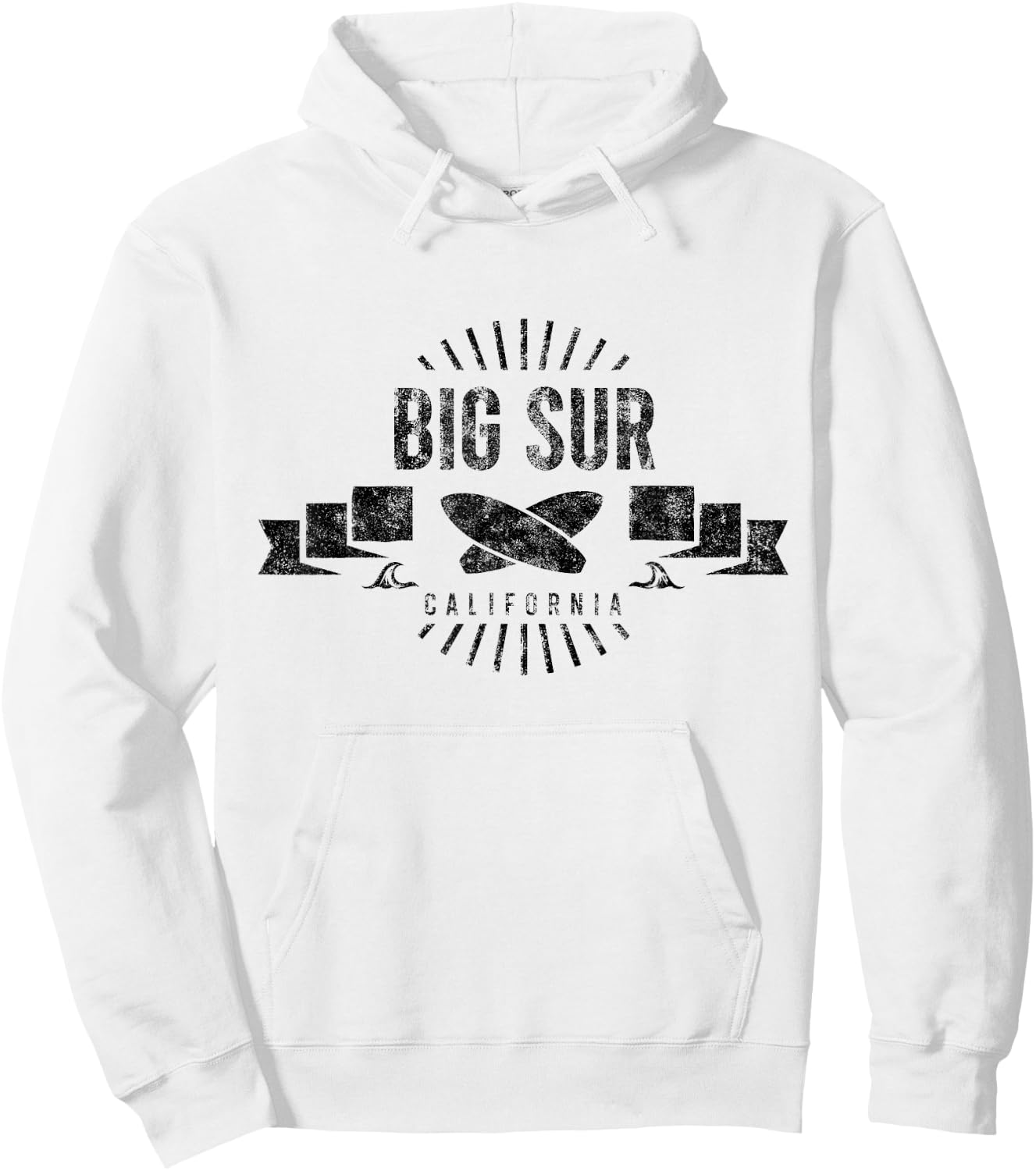 Big Sur Surf Cali Vintage Surfing Beach Retro Surfboard Men Women Girls Kids Hoodie - Hoodie | White