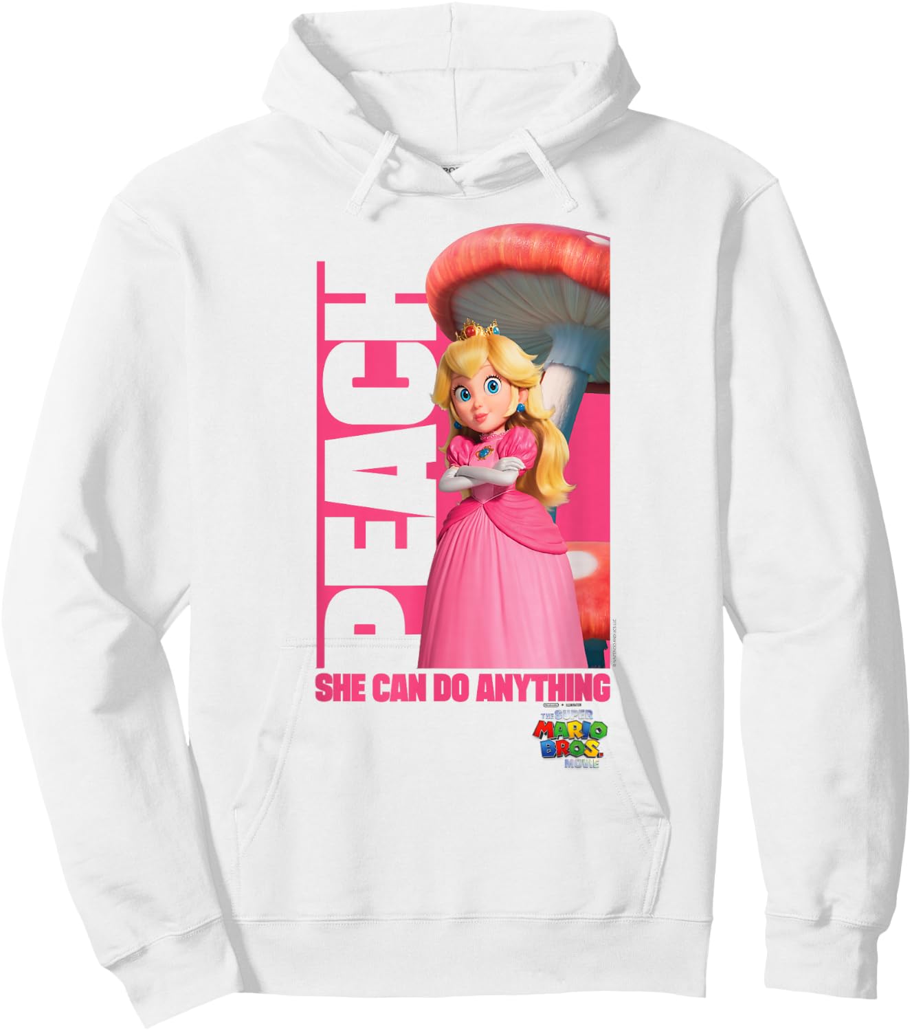 The Super Mario Bros. Movie She Can Do Anything Peach Poster , White Hoodie - Hoodie | White