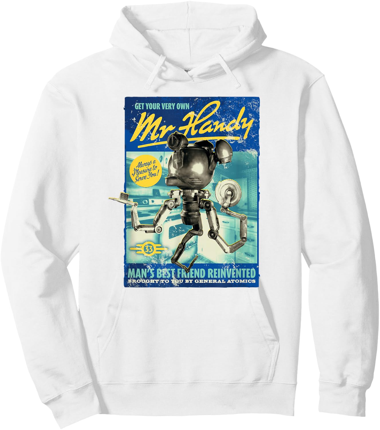 Fallout - Mr. Handy , blue Hoodie - Hoodie | White