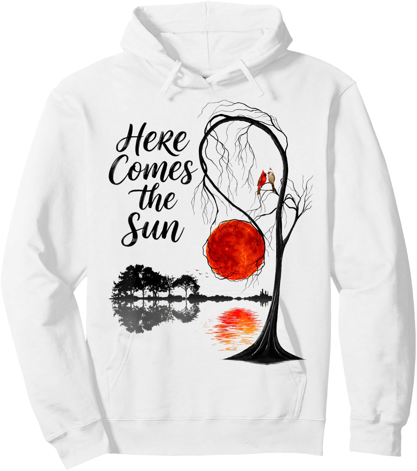 Vintage Guitar Lake Here Comes The Sun Summer Beach Gifts Hoodie - Hoodie | White