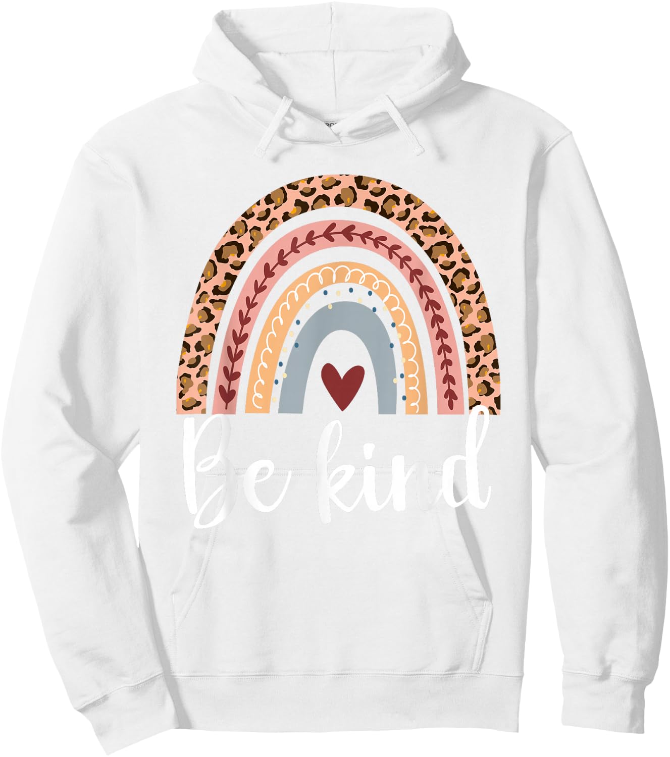 Be kind with leopard rainbow for anti bullying unity day Hoodie - Hoodie | White