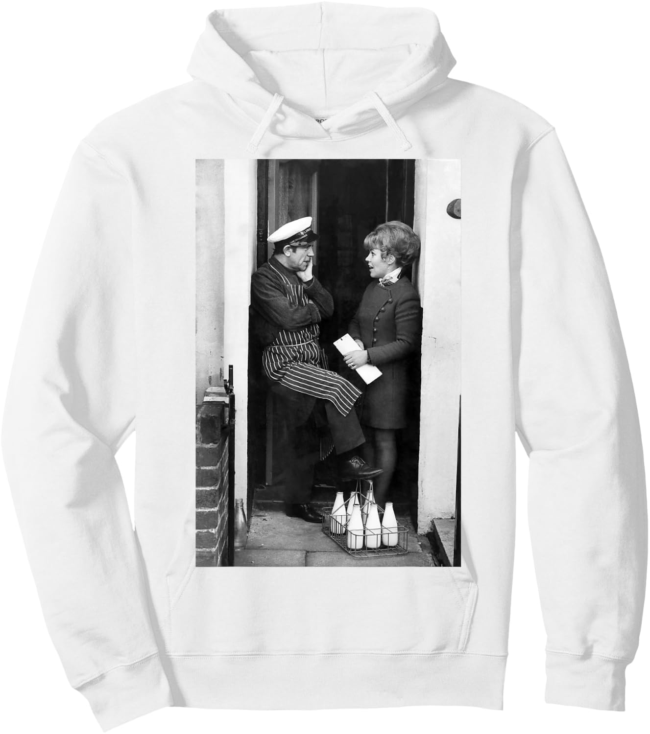 Le comédien Norman Wisdom dans Le rôle de Milkman à Londres 1972 Hoodie - Hoodie | White