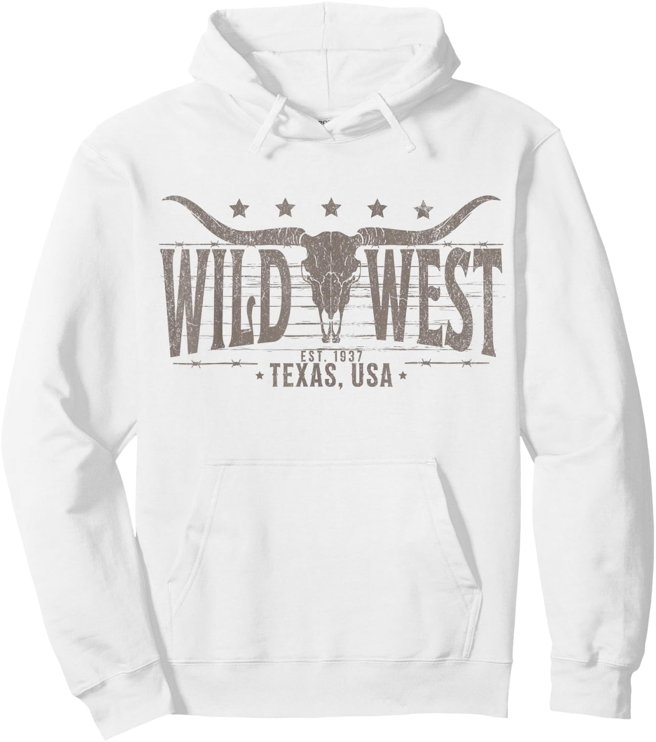 Cow Bull Skull Skull Western Country Music Trip Hoodie - Hoodie | White