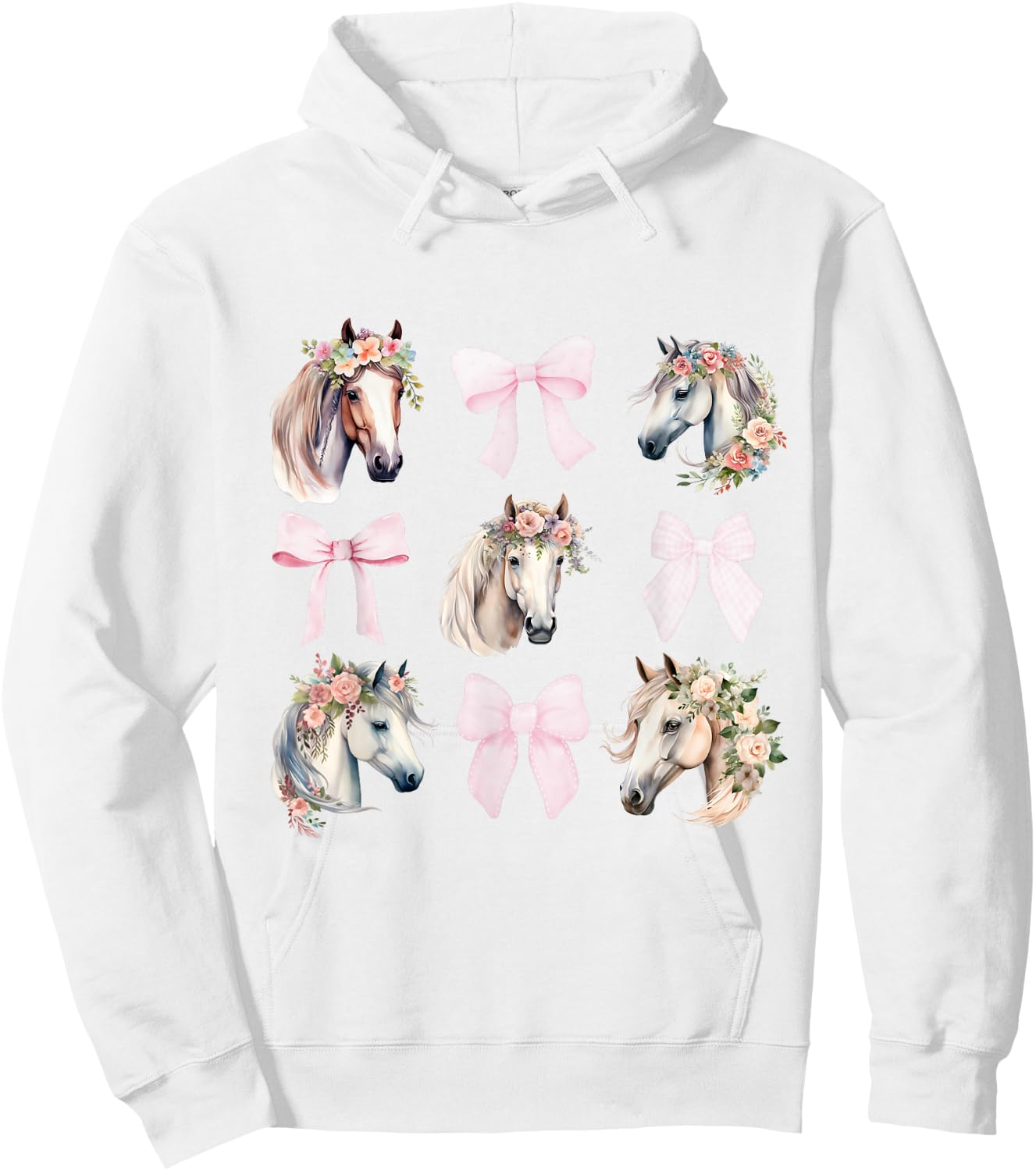 Coquette Horse Riding Wild Flowers Horse Lover Hoodie - Hoodie | White