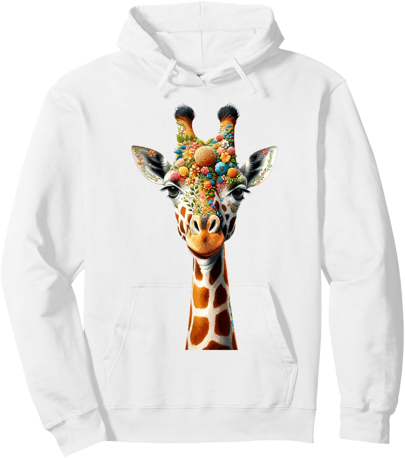 Floral Aesthetic Giraffe Lover Shirt Giraffe Hoodie - Hoodie | White