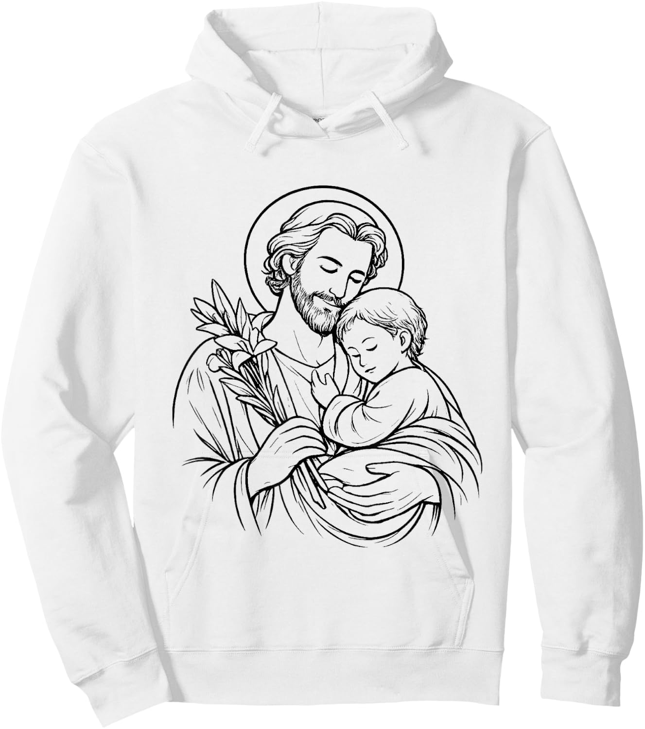 Motif Saint Joseph Catholique Fête des Pères Hoodie - Hoodie | White