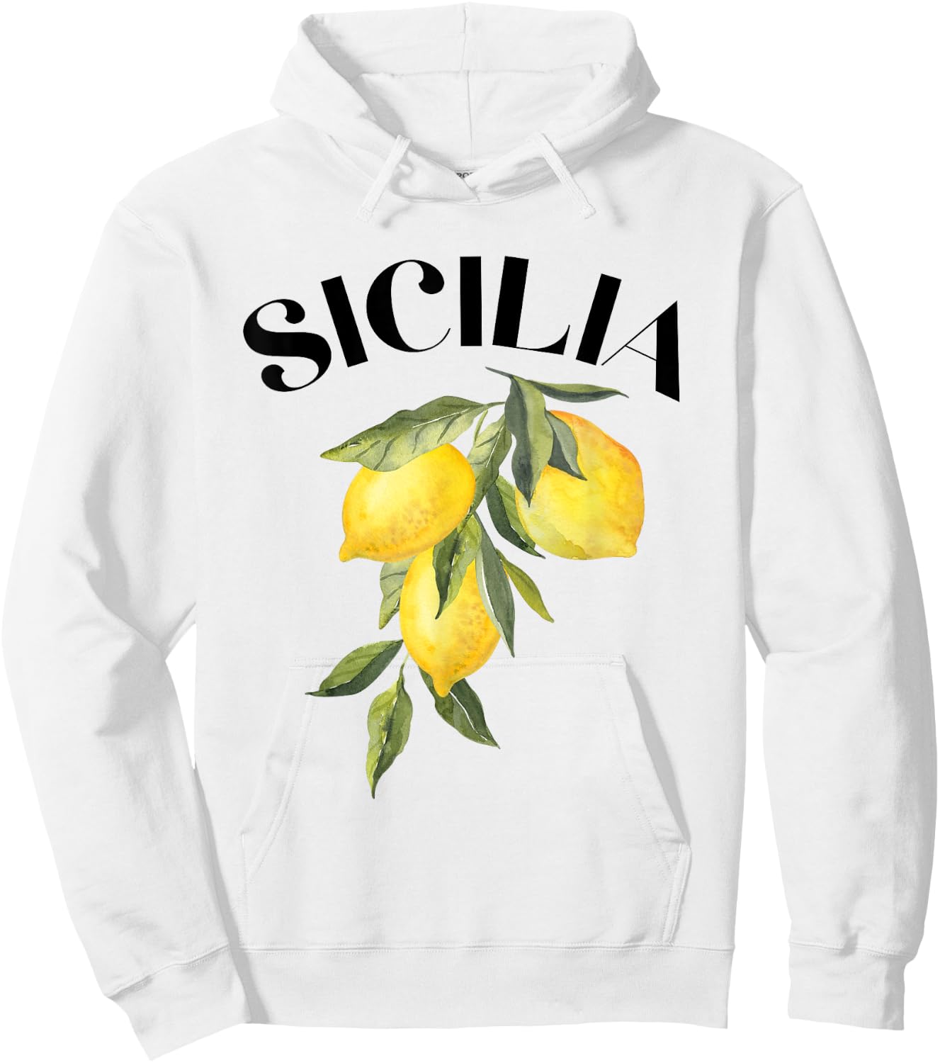 Sicily Lemon Art Italian Fruit Lover Italy Sicilia Vintage Hoodie - Hoodie | White