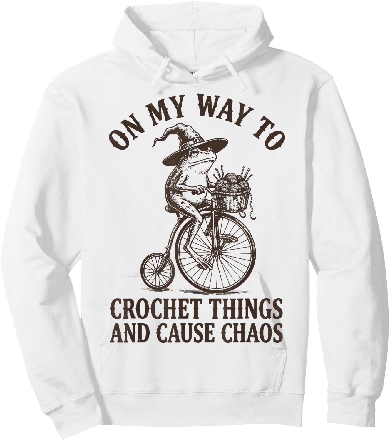 On My Way to Crochet Things and Cause Chaos Hoodie - Hoodie | White