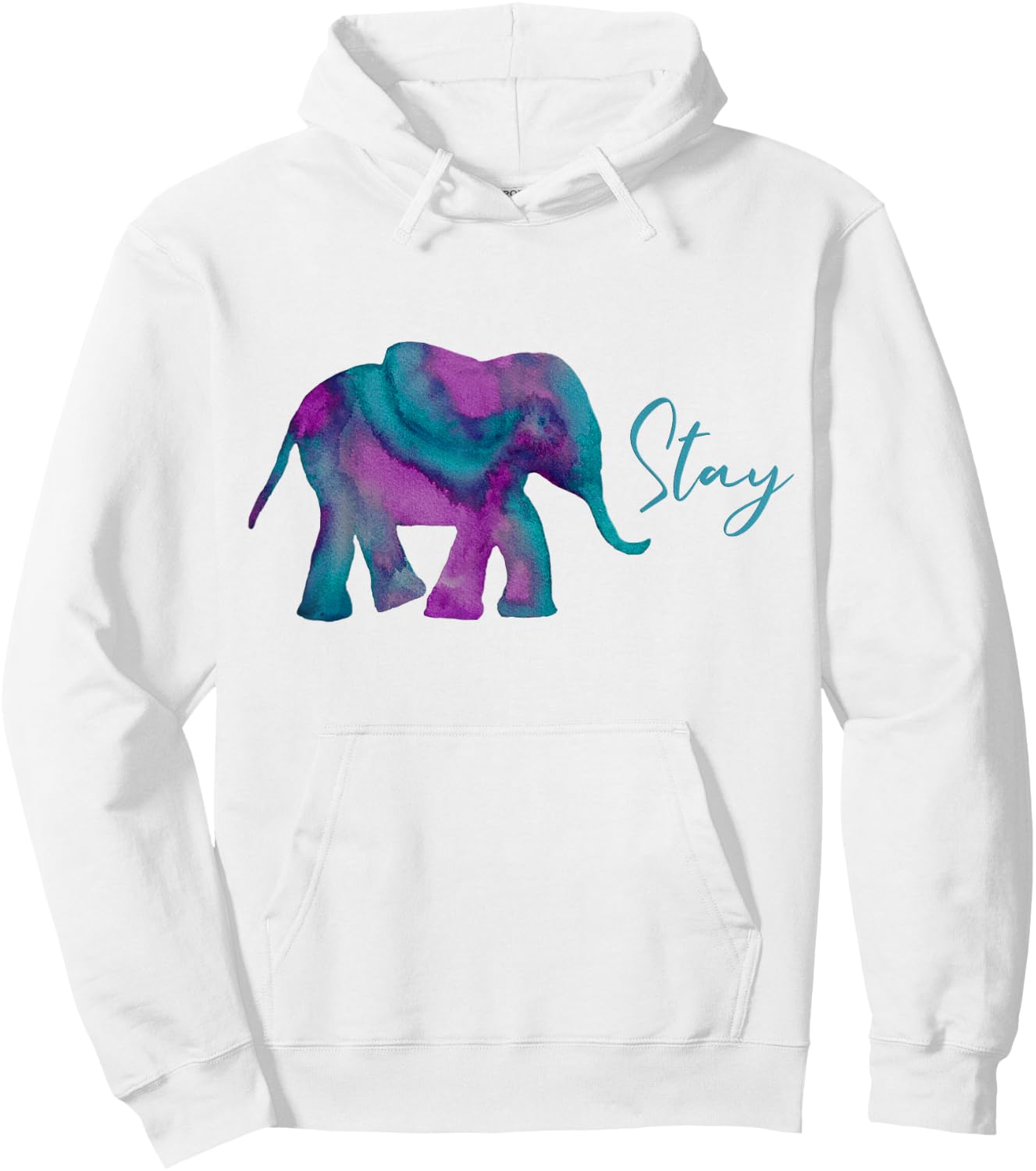 Stay Suicide Prevention Teal Purple Elephant Mental Health Hoodie - Hoodie | White