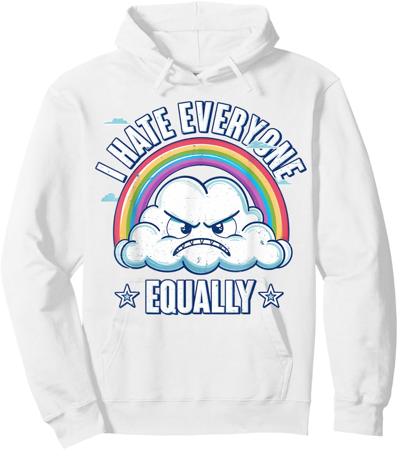 I Hate Everyone Equally Hoodie - Hoodie | White