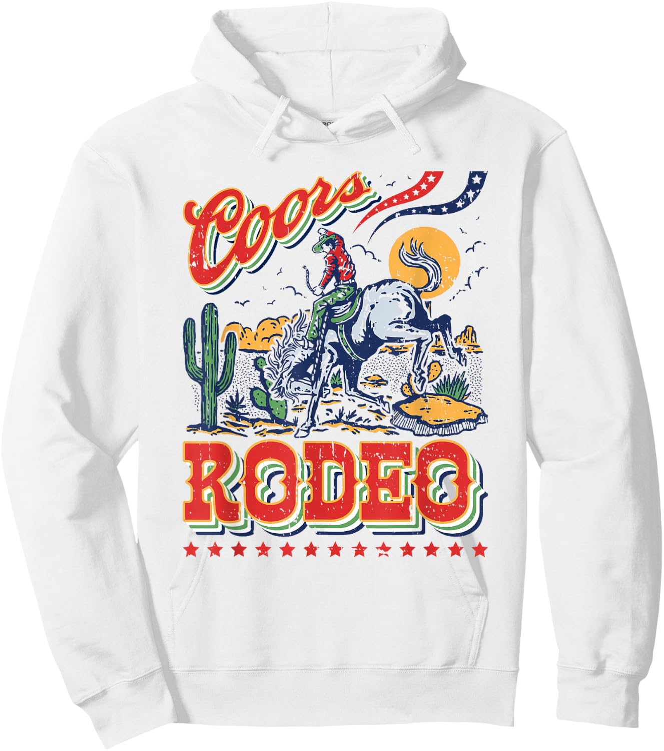 Vintage Rindsleder Reiten Coors Cowboys Western Country Rodeo Hoodie - Hoodie | White