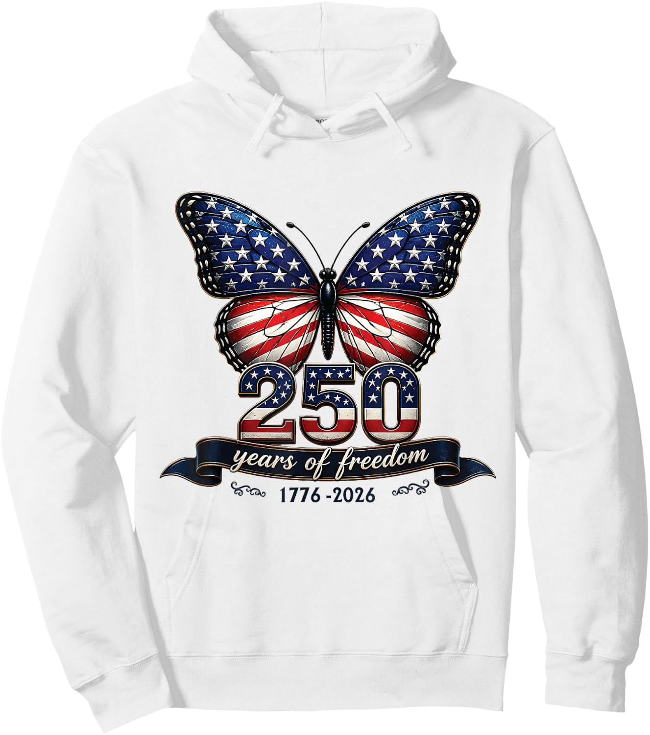 America US Flag 250 1776 2026 250th Anniversary 4th of July Hoodie - Hoodie | White