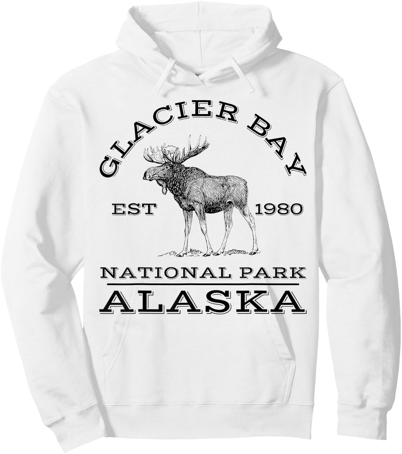 Glacier Bay National Park Alaska Moose Hiking Outdoors Hoodie - Hoodie | White