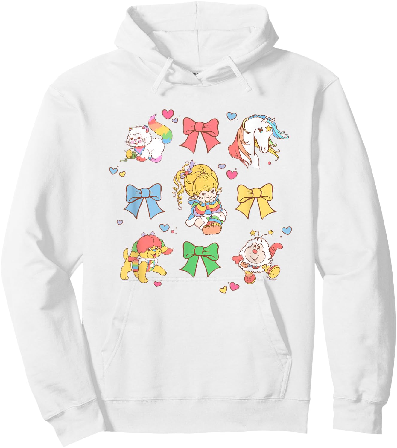 Rainbow Brite Unicorn Bows & Sprites Jumble Hoodie - Hoodie | White