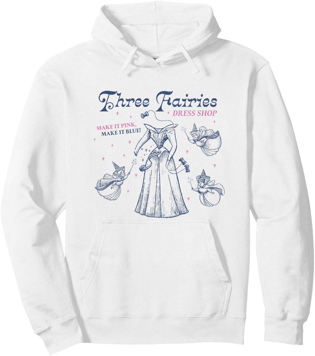 Disney Cinderella Three Fairies Making It Big Chest Poster Hoodie - Hoodie | White