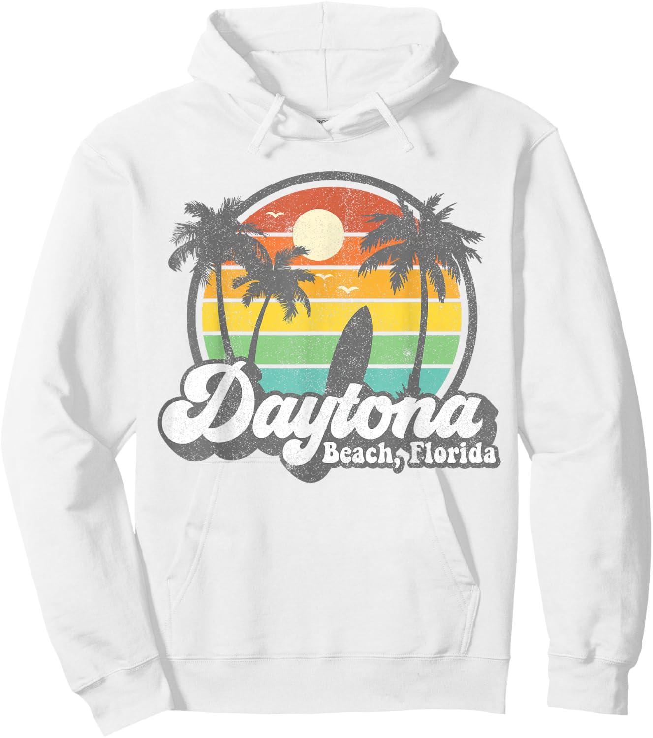 Vintage Daytona Beach Florida Surfing Retro 70's Surf Gift Women Girls Kids Hoodie - Hoodie | White