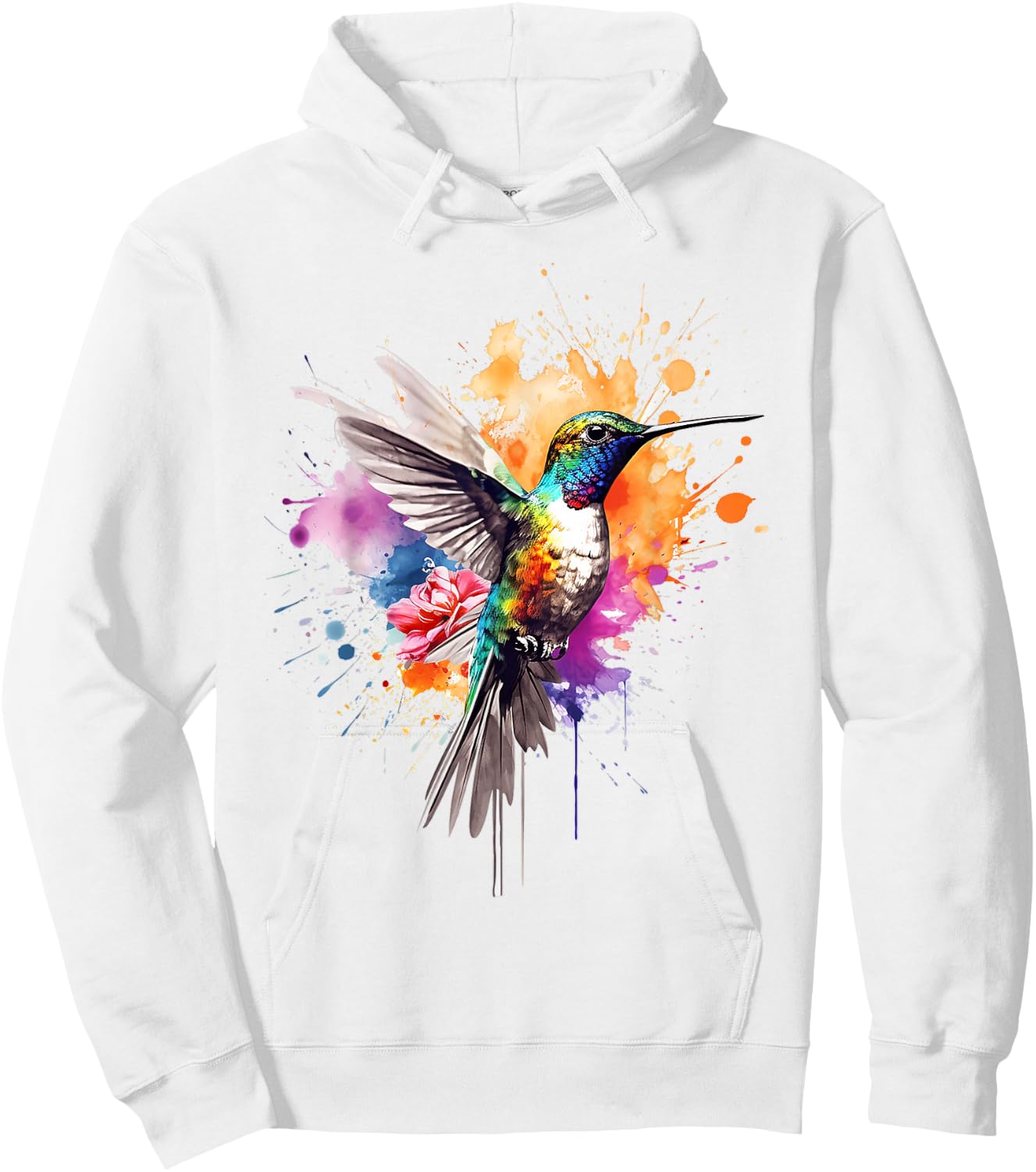 Hummingbird Animal Zoo Colourful Hummingbird , White Hoodie - Hoodie | White
