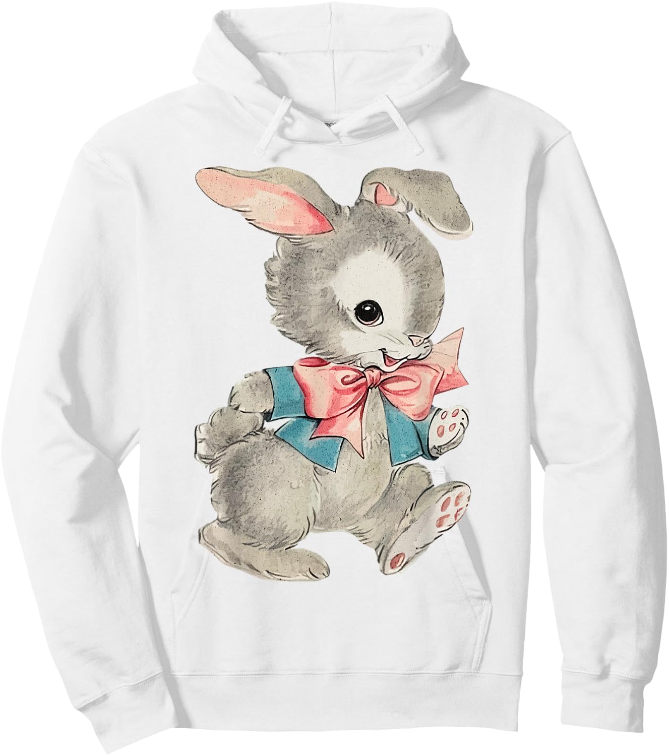 Vintage Easter Cute Easter Bunny Rabbit Spring Retro Vintage Hoodie - Hoodie | White