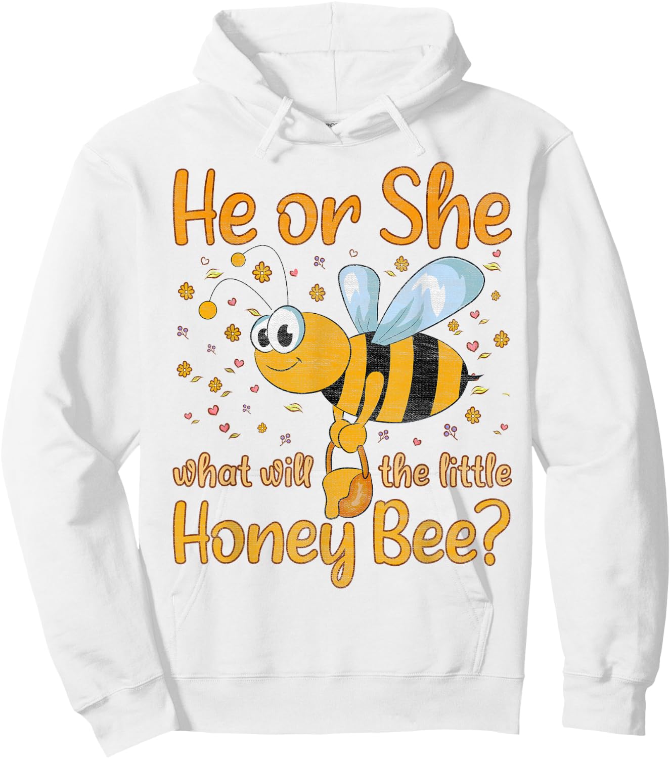 Her or She what will the little Honey Bee - Gender Reveal Hoodie - Hoodie | White