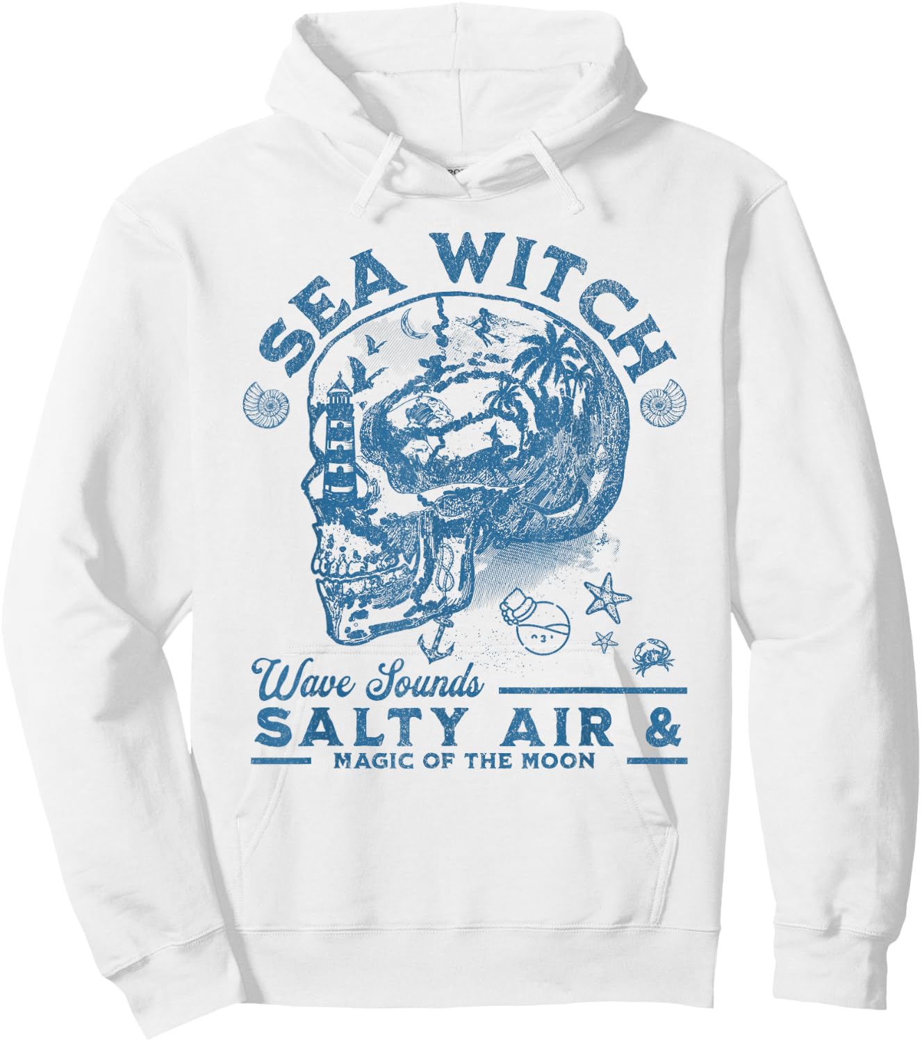 Sea Witch Wave Sounds Salty Air and Magic of the Moon Hoodie - Hoodie | White
