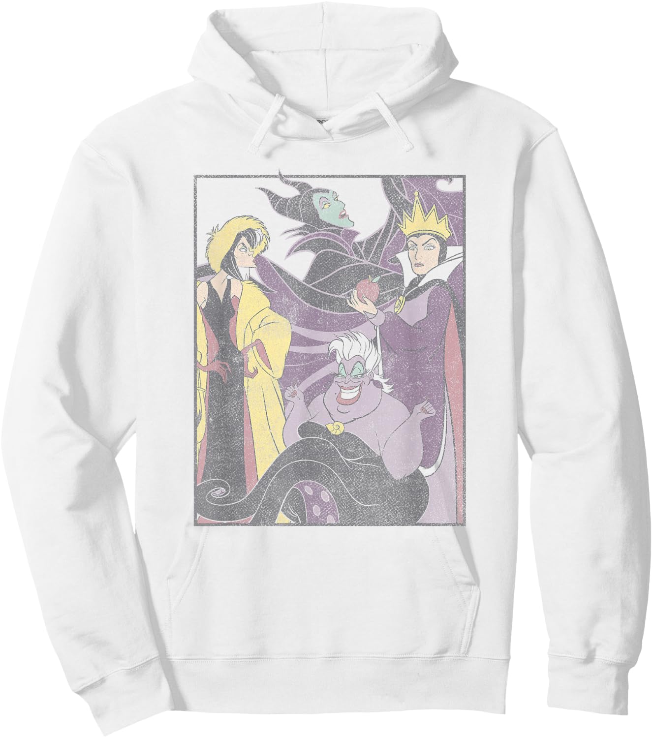 Disney Villains Ursula, Cruella, & Evil Queen Vintage Pose Hoodie - Hoodie | White