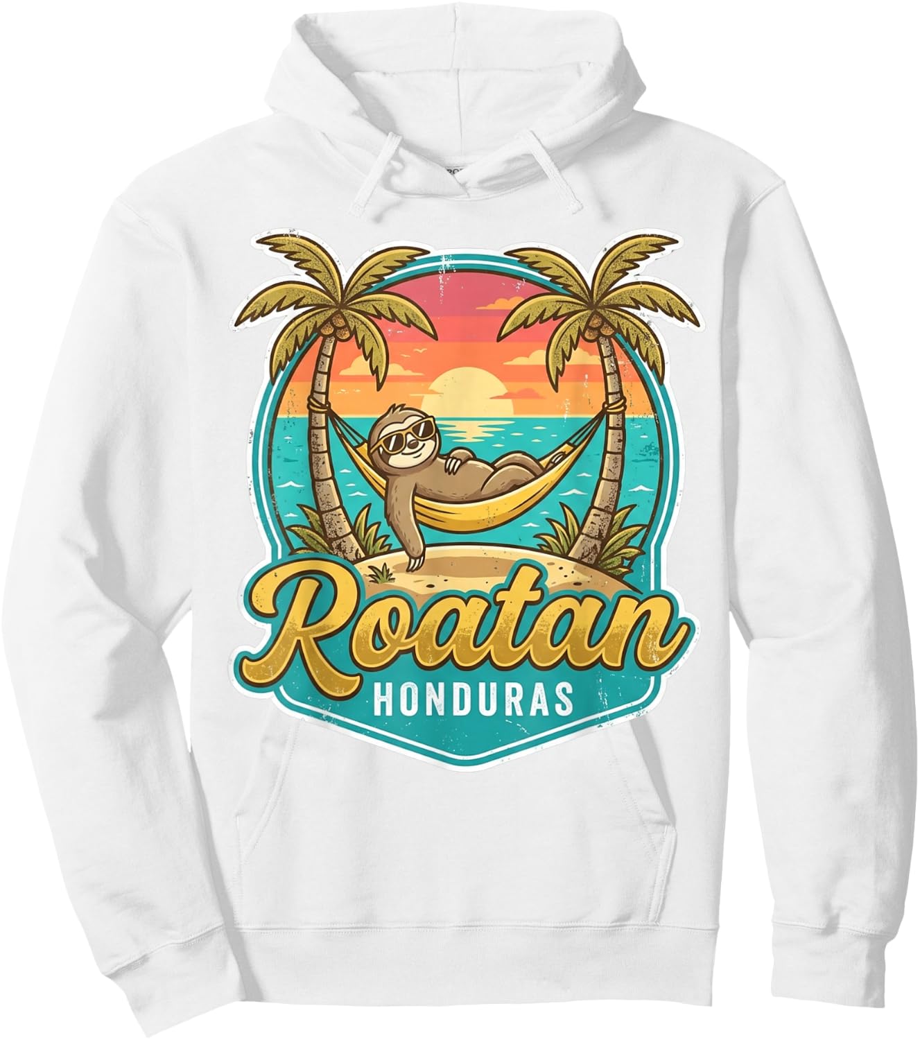 Roatan Sloth, Roatan Honduras Sloth, Roatan Hoodie - Hoodie | White