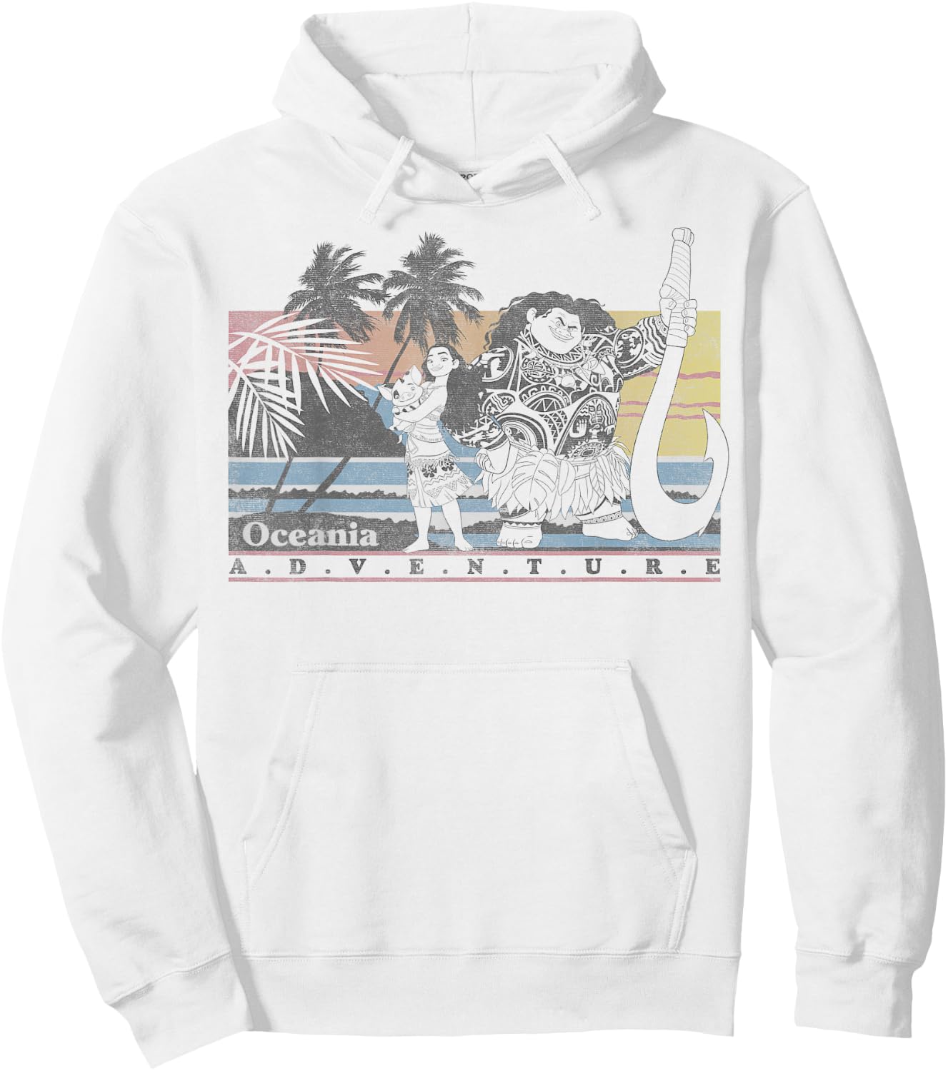 Disney Moana Maui Pua Oceania Adventure Vintage Small Hoodie - Hoodie | White