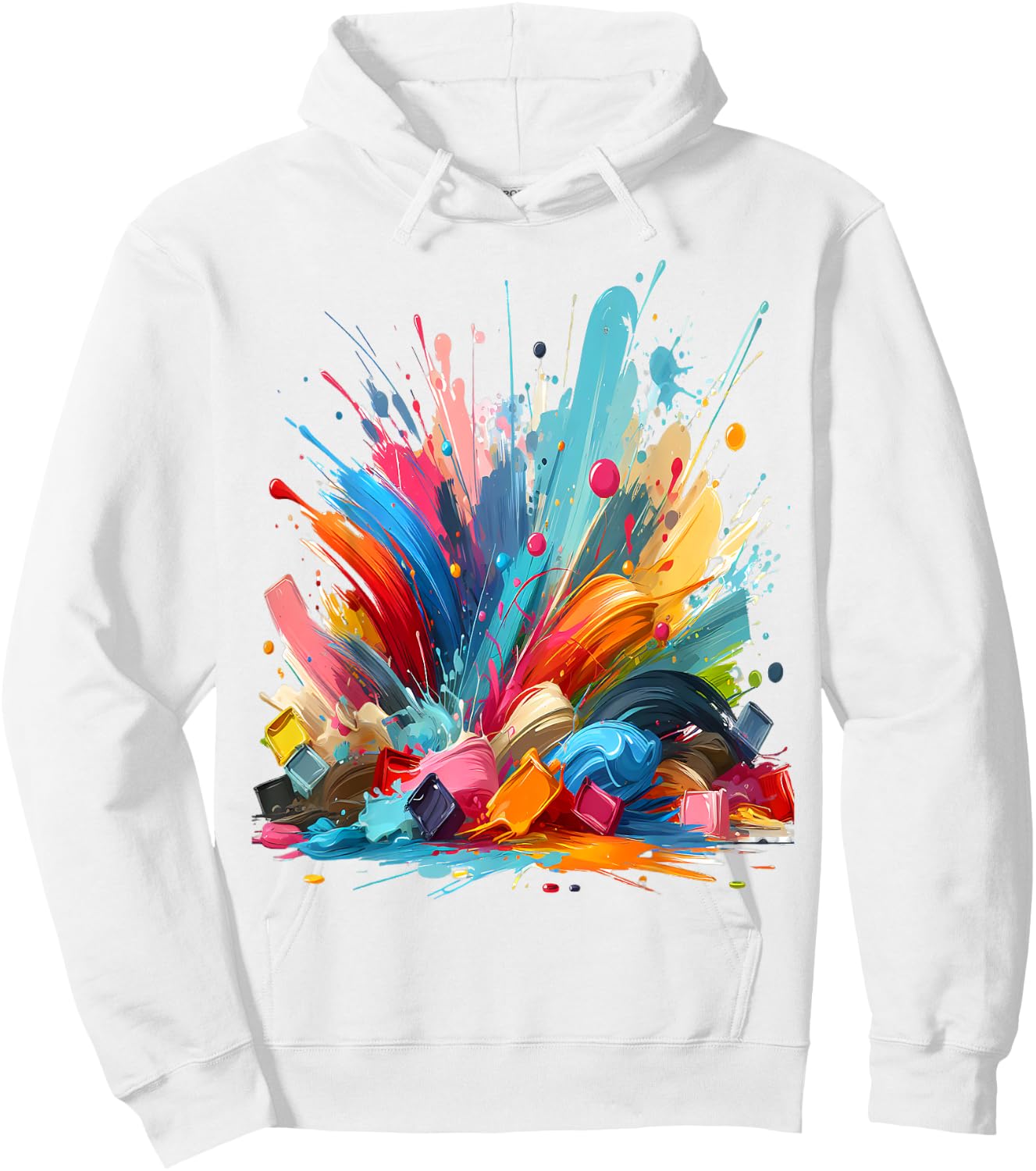 Blob Paint , white, S Hoodie - Hoodie | White