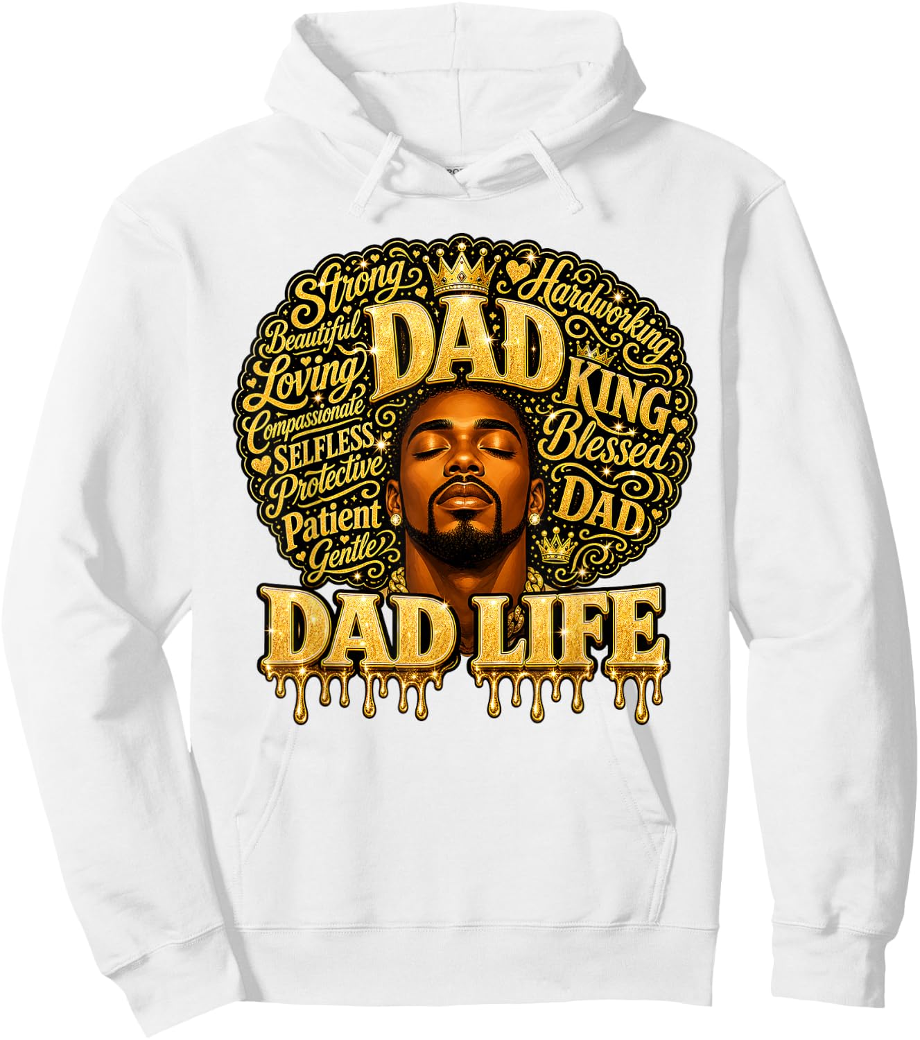 Retro Black Dad Life African American Fathers Day Juneteenth Hoodie - Hoodie | White