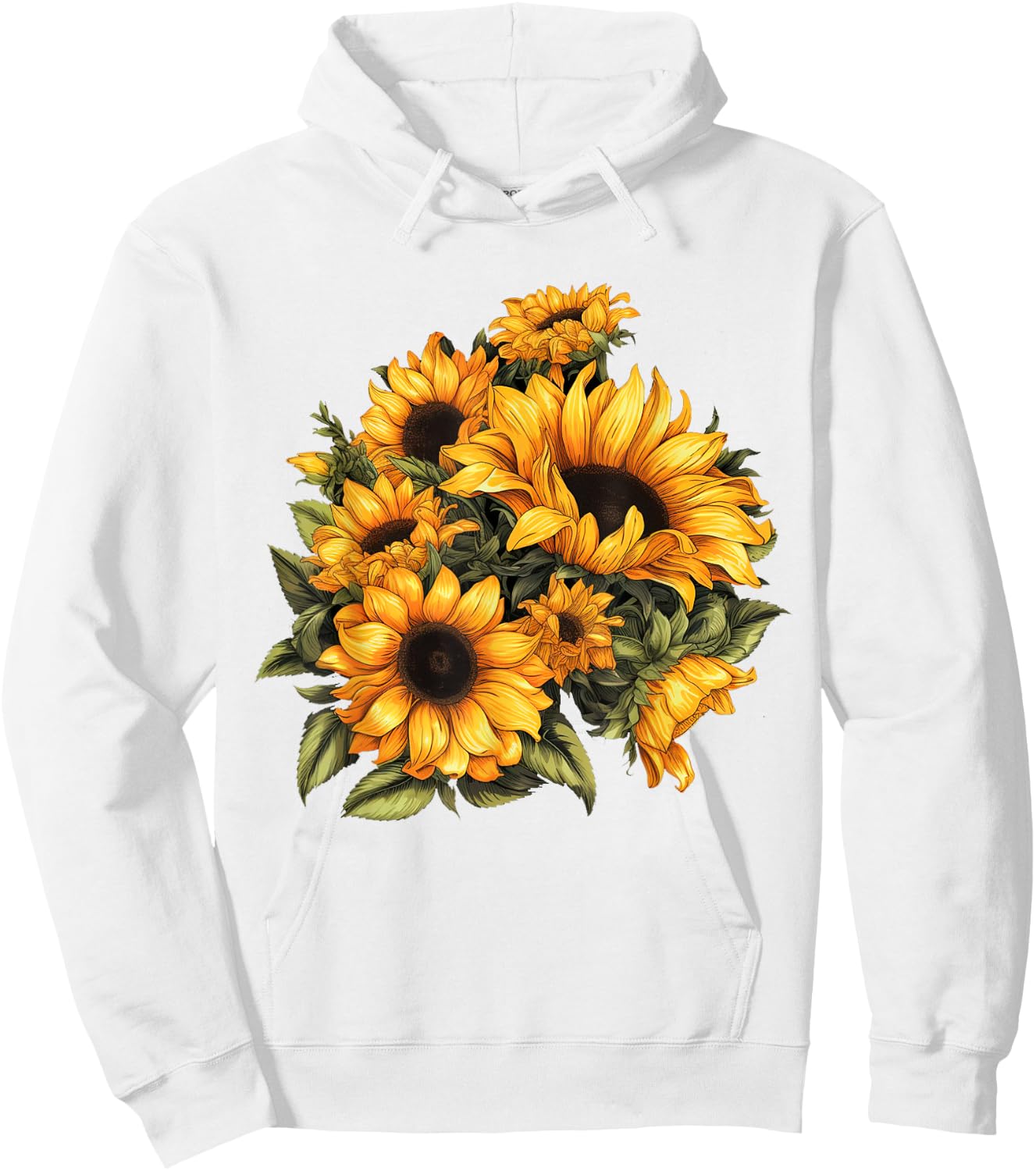 Yellow Sunflower Cute summer Sun flowers Floral Positivity Hoodie - Hoodie | White