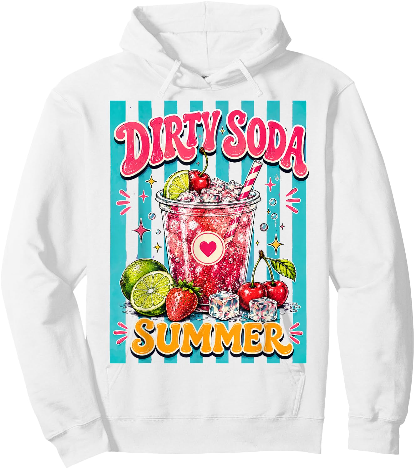 Dirty Soda Summer Retro Hoodie - Hoodie | White