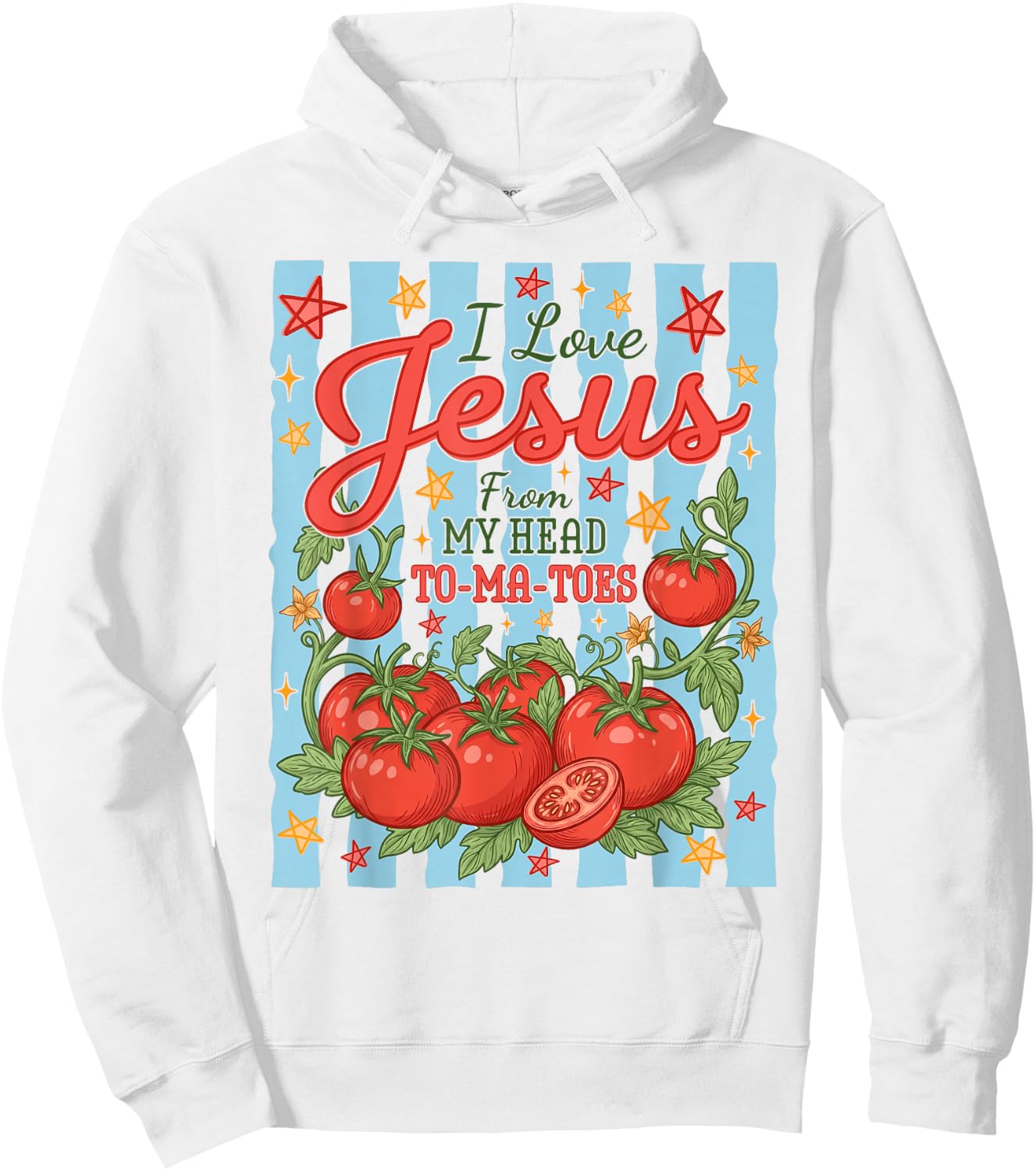 Funny I Love Jesus from My Head to-ma-Toes Funny Christian Hoodie - Hoodie | White