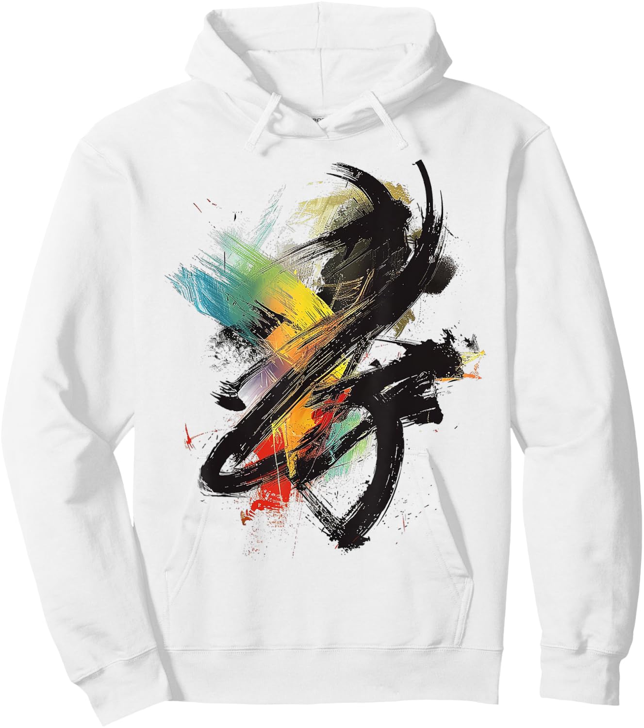 Abstract Art Colorful Graphic Art Painting , white, S Hoodie - Hoodie | White